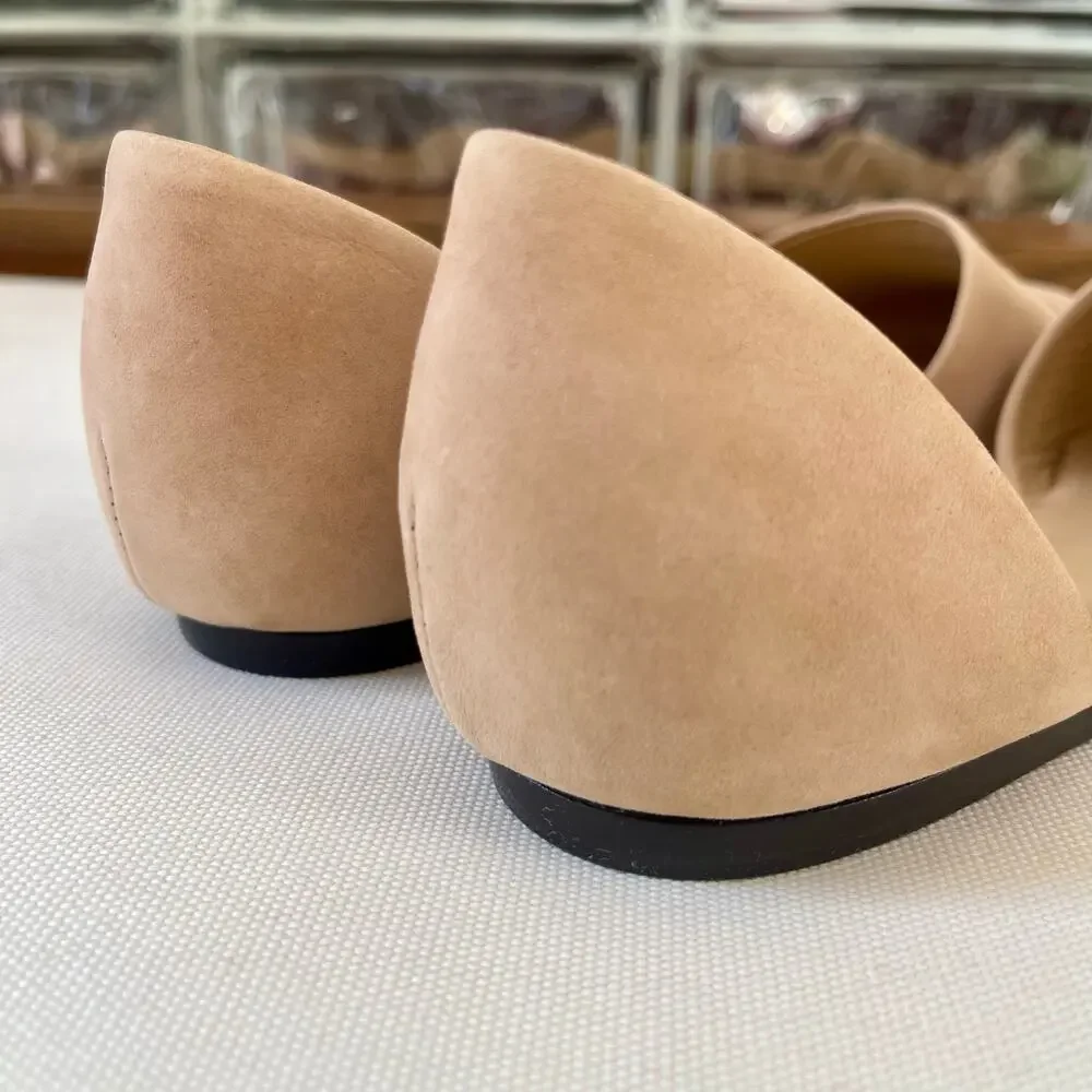 Jenni Kayne d'Orsay Pointed Toe Flats Napa Leather Natural Size 38.5 - Picture 11 of 14